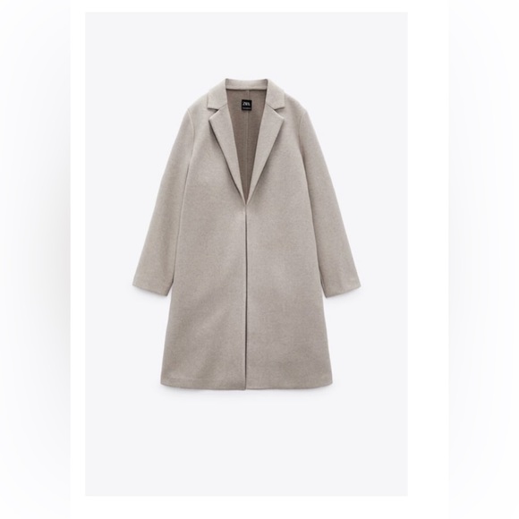 ZARA lapel coat - GRAY - size L - Picture 1 of 6